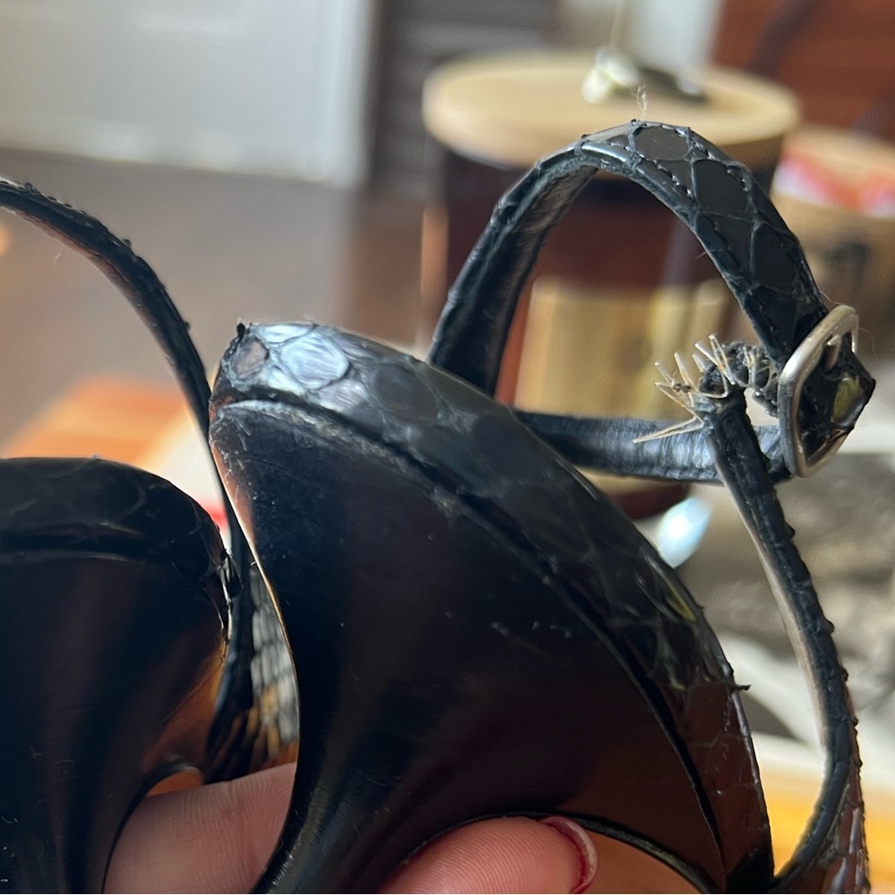 Vintage Manolo Blahnik Snakeskin Slingbacks - Picture 5 of 7
